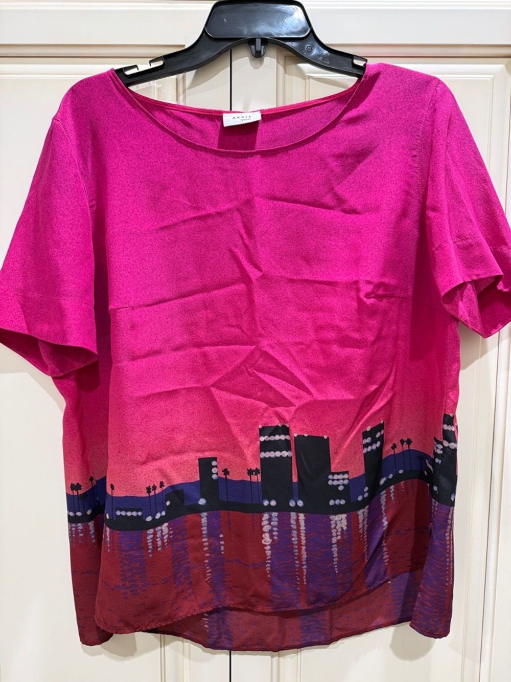 Women's Fuchsia Pink Printed Skirt - Unbranded
